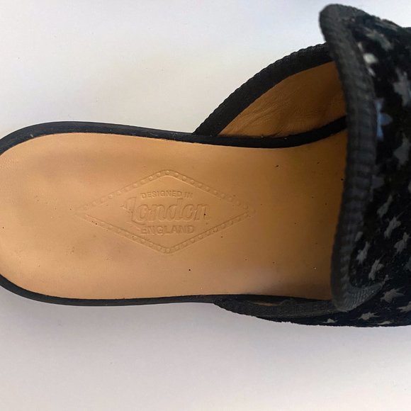 Cannabis-print Duke & Dexter Velvet Mules/Slip-Ons In Black main image 8